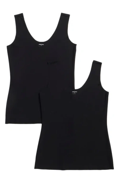 Nordstrom Pack Of 2 Invisible Edge Tanks In Black