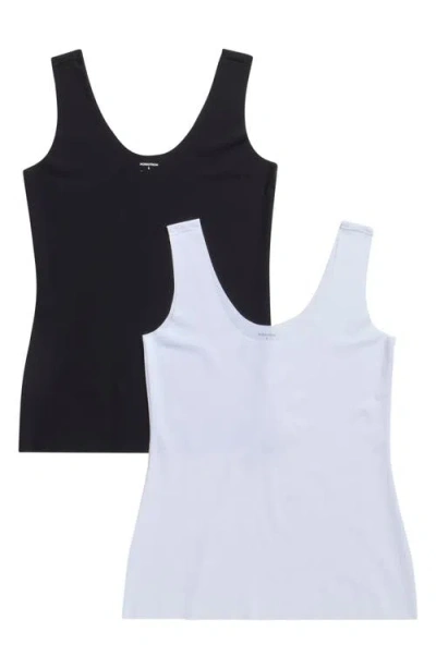 Nordstrom Pack Of 2 Invisible Edge Tanks In Black
