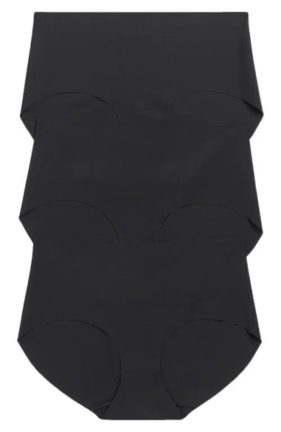 Nordstrom Pack Of 3 Invisible Edge Hipster Briefs In Black