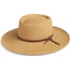Nordstrom Packable Boater Hat In Tan Dark Combo