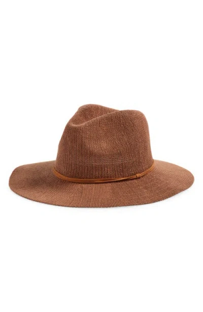 Nordstrom Packable Knit Panama Hat In Brown Bear