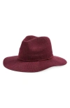 Nordstrom Packable Knit Panama Hat In Burgundy Rhode