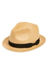 Nordstrom Packable Straw Fedora In Natural