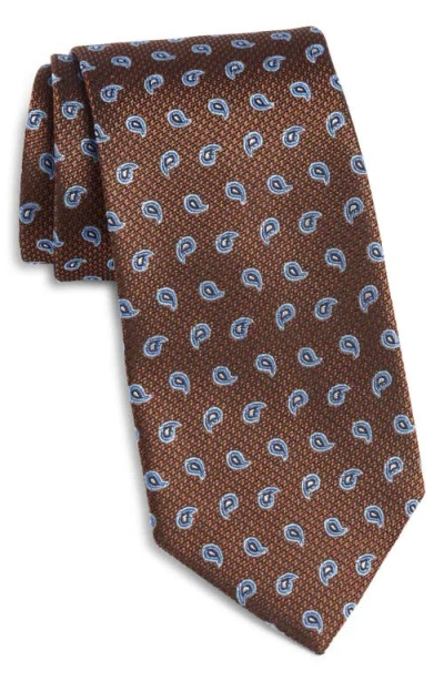 Nordstrom Paisley Jacquard Silk Tie In Brown
