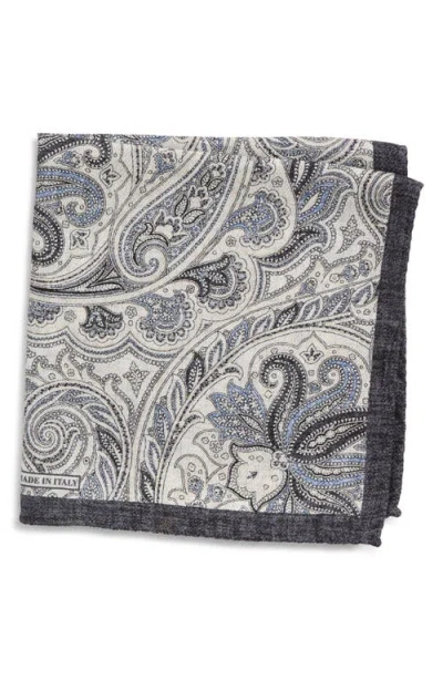 Nordstrom Paisley Silk Pocket Square In Purple