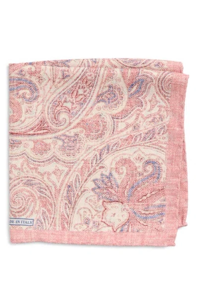 Nordstrom Paisley Silk Pocket Square In Pink