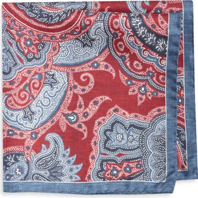 Nordstrom Paisley Silk Pocket Square In Gold