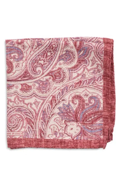 Nordstrom Paisley Silk Pocket Square In Red