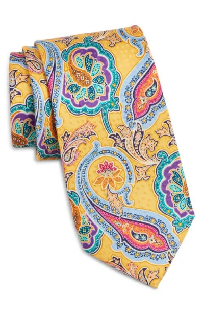 Nordstrom Paisley Silk Tie In Yellow
