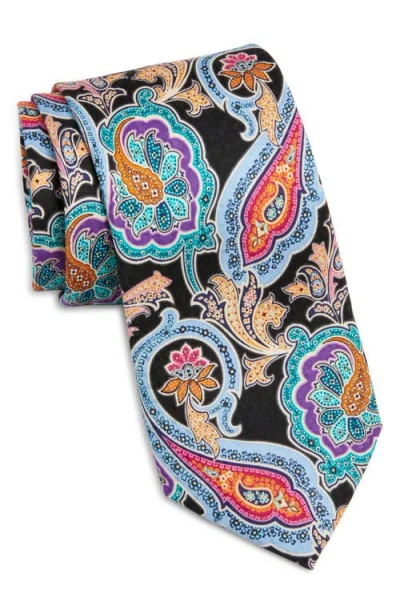 Nordstrom Paisley Silk Tie In Black