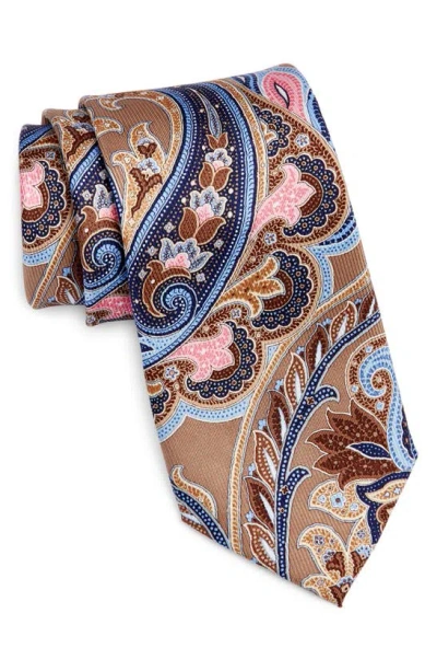 Nordstrom Paisley Silk Tie In Brown