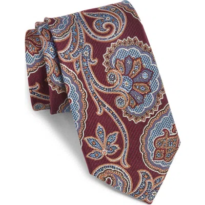 Nordstrom Paisley Silk Tie In Burgundy