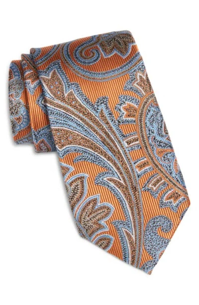Nordstrom Paisley Silk Tie In Orange