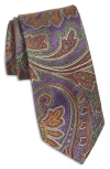 Nordstrom Paisley Silk Tie In Brown