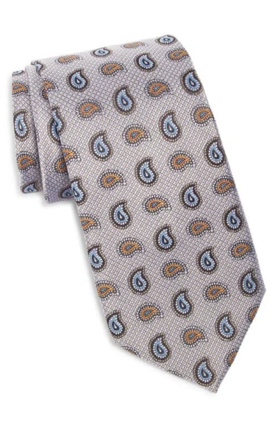 Nordstrom Paisley Silk Tie In Silver