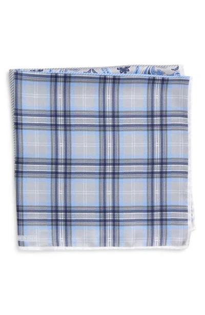 Nordstrom Panel Silk Pocket Square In Blue