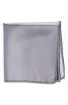 Nordstrom Panel Silk Pocket Square In Grey/ Black