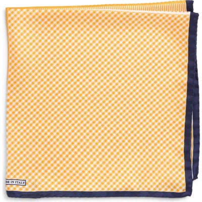 Nordstrom Panel Silk Pocket Square In Orange