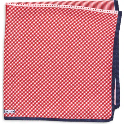 Nordstrom Panel Silk Pocket Square In Red