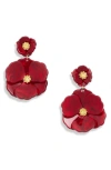 Nordstrom Pansy Drop Earrings In Dark Red