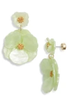 Nordstrom Pansy Drop Earrings In Pistachio- Gold