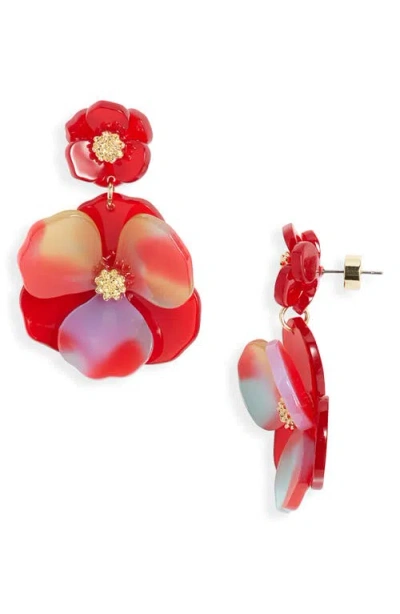 Nordstrom Pansy Drop Earrings In Purple