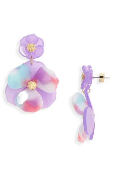 Nordstrom Pansy Drop Earrings In Purple