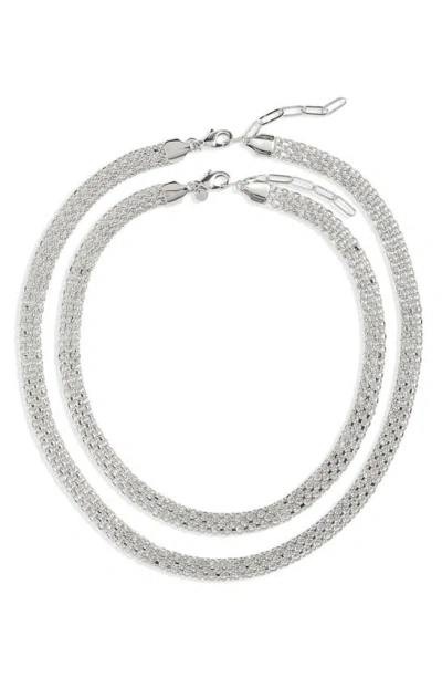 Nordstrom Panther Chain Layered Necklace In Rhodium