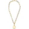 Nordstrom Paper Clip Chain Pendant Necklace In Gold