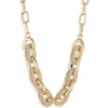 Nordstrom Pavé Crystal Bold Link Chain Necklace In Clear- Gold