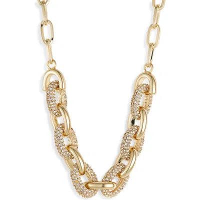Nordstrom Pavé Crystal Bold Link Chain Necklace In Clear- Gold