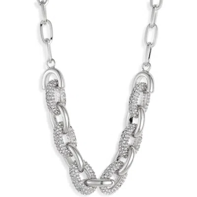 Nordstrom Pavé Crystal Bold Link Chain Necklace In Clear- Rhodium