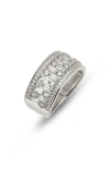 Nordstrom Sterling Silver & Cubic Zirconia Band Ring In Platinum Plated