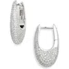 Nordstrom Pavé Cubic Zirconia Chubby Hoop Earrings In Clear- Silver