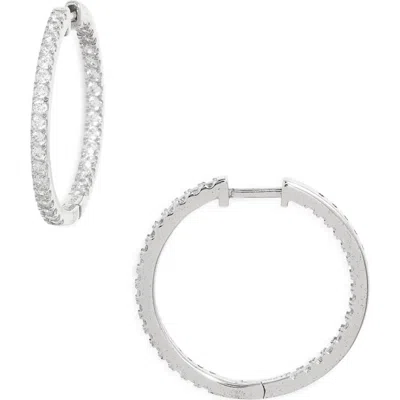 Nordstrom Pavé Cubic Zirconia Hoop Earrings In Silver