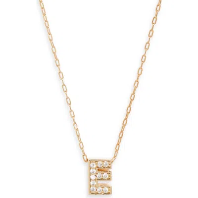 Nordstrom Pavé Cubic Zirconia Initial Necklace In Gold