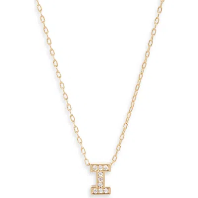 Nordstrom Pavé Cubic Zirconia Initial Necklace In Gold