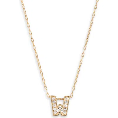 Nordstrom Pavé Cubic Zirconia Initial Necklace In Gold