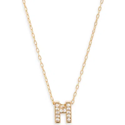 Nordstrom Pavé Cubic Zirconia Initial Necklace In Gold