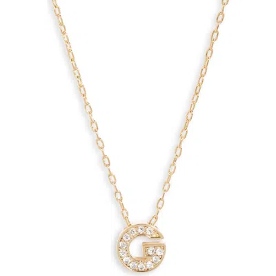 Nordstrom Pavé Cubic Zirconia Initial Necklace In Gold
