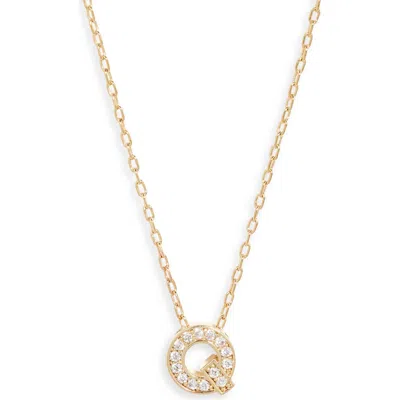 Nordstrom Pavé Cubic Zirconia Initial Necklace In Gold