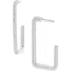 Nordstrom Pavé Cubic Zirconia Rectangle Hoop Earrings In Clear- Silver