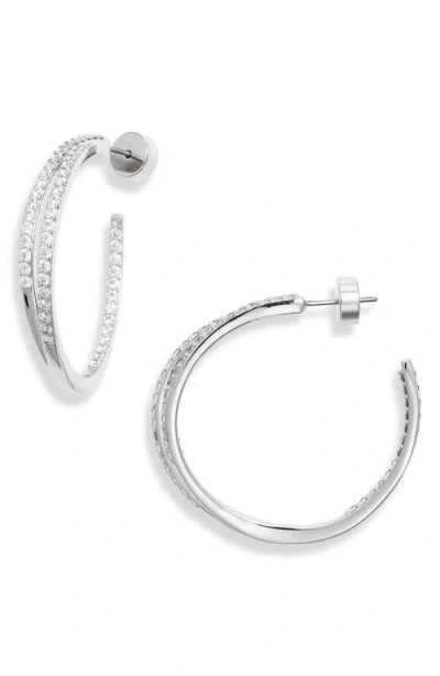 Nordstrom Pavé Double Hoop Earrings In Metallic