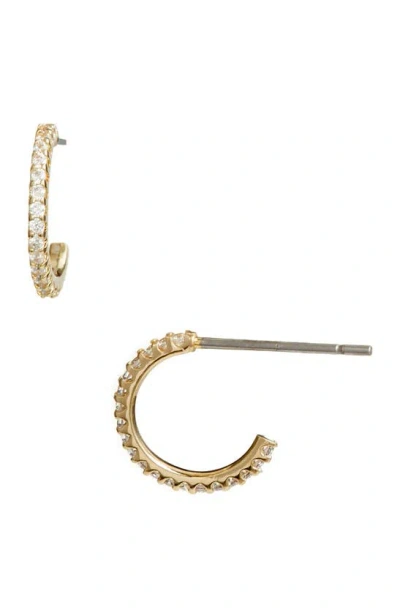 Nordstrom Pavé Huggie Hoop Earrings In Clear- Gold