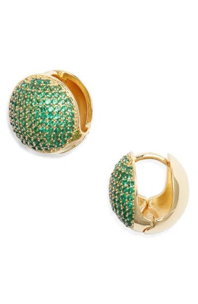 Nordstrom Pavé Orb Huggie Earrings In Green