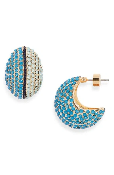 Nordstrom Pavé Orb Huggie Hoop Earrings In Blue