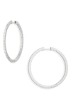 Nordstrom Pavé Sterling Silver Hoop Earrings In Gold