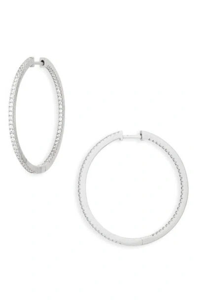 Nordstrom Pavé Sterling Silver Hoop Earrings In Gold