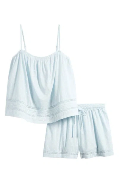 Nordstrom Peached Cotton Lawn Short Pajama Set In Blue
