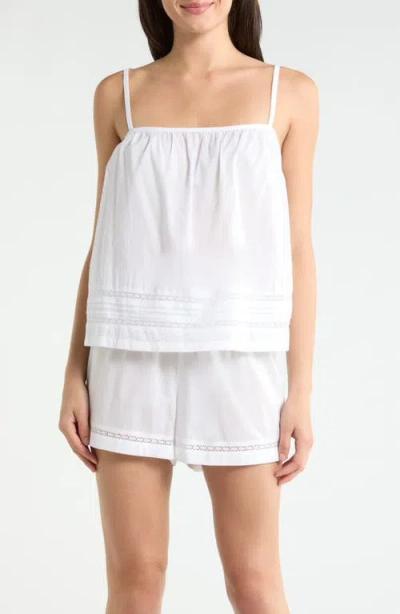 Nordstrom Peached Cotton Lawn Short Pajama Set In White